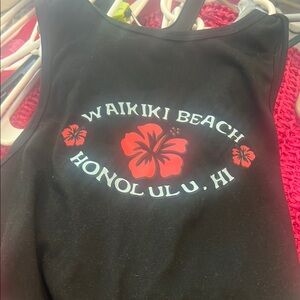 Black Scoop Neck Sleeveless Tank Top